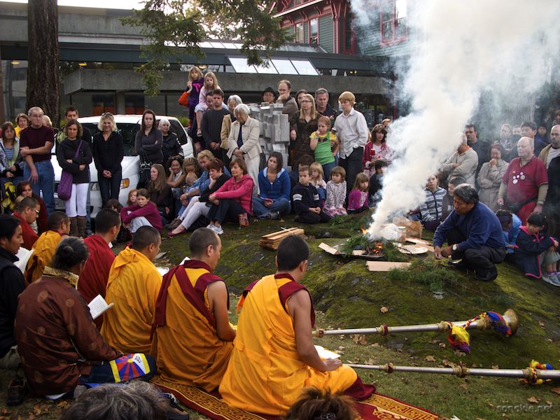 monks in ceremony